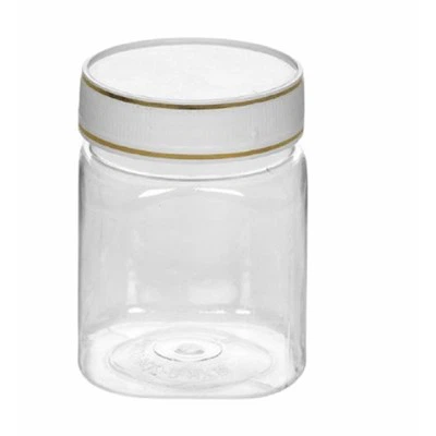 دو گولڈن سٹرپس کا ڈھکن شفاف پلاسٹک جار